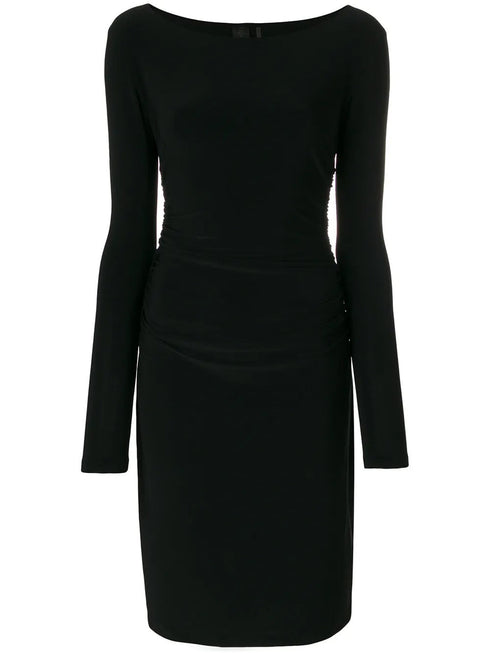 NORMA KAMALI LONG SLEEVE SHIRRED DRESS